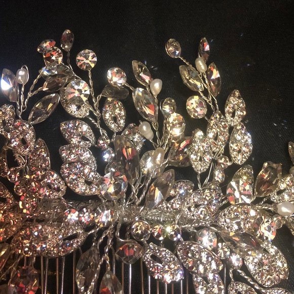 Simple Silver Headpiece with Hair Comb